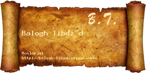 Balogh Tibád névjegykártya